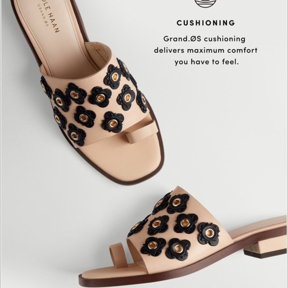 Cole Haan Carly Floral Leather Sandal Slide